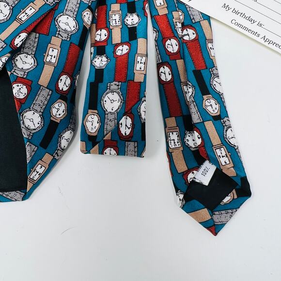 NEW! Vicky Davis Anyone Have the Time? Tie Teal Brown - Picture 5 of 5